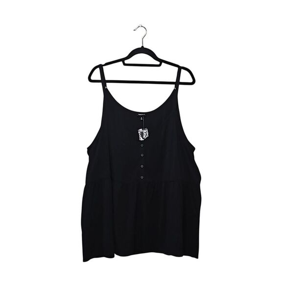 Torrid Tank Top Black Washable Crinkle Gauze Size 5 - Picture 1 of 7
